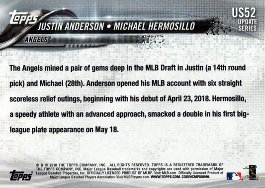 2018 Topps Update Michael Hermosillo RC, RCOM #US52 Angels