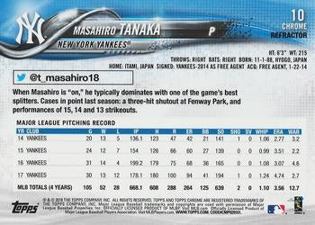 2018 Topp Chrome Pink Refractor Masahiro Tanaka #10 New York Yankees