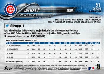 2018 Topp Chrome Pink Refractor Ian Happ #51 Chicago Cubs