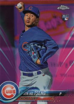 2018 Topp Chrome Pink Refractor Jen-Ho Tseng RC #101 Chicago Cubs