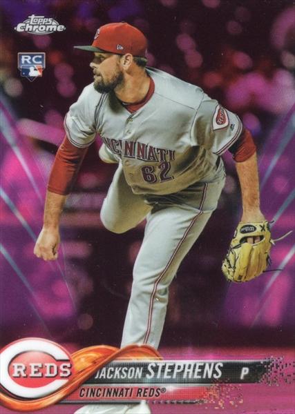 2018 Topp Chrome Pink Refractor Jackson Stephens RC #110 Cincinnati Reds