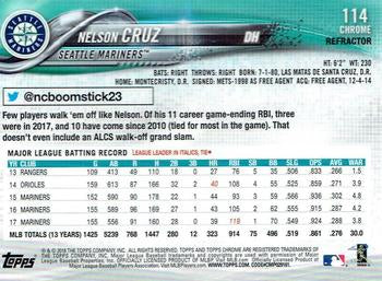 2018 Topp Chrome Pink Refractor Nelson Cruz #114 Seattle Mariners