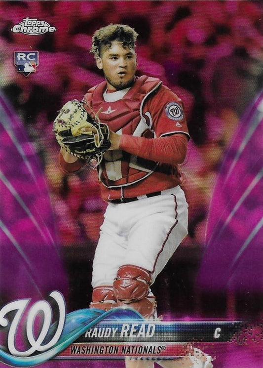 2018 Topp Chrome Pink Refractor Raudy Read RC #120 Washington Nationals