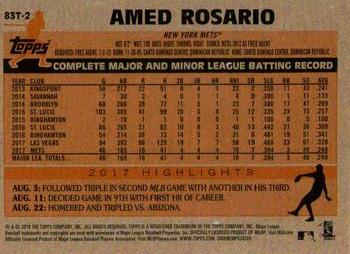 2018 Topp Chrome 1983 Topps Baseball Amed Rosario RC83T-2 New York Mets
