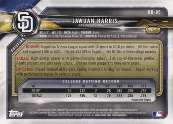 2018 Bowman Draft Jawuan Harris FBC BD-85 San Diego Padres