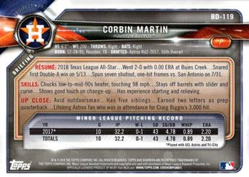 2018 Bowman Draft Corbin Martin  BD-119 Houston Astros