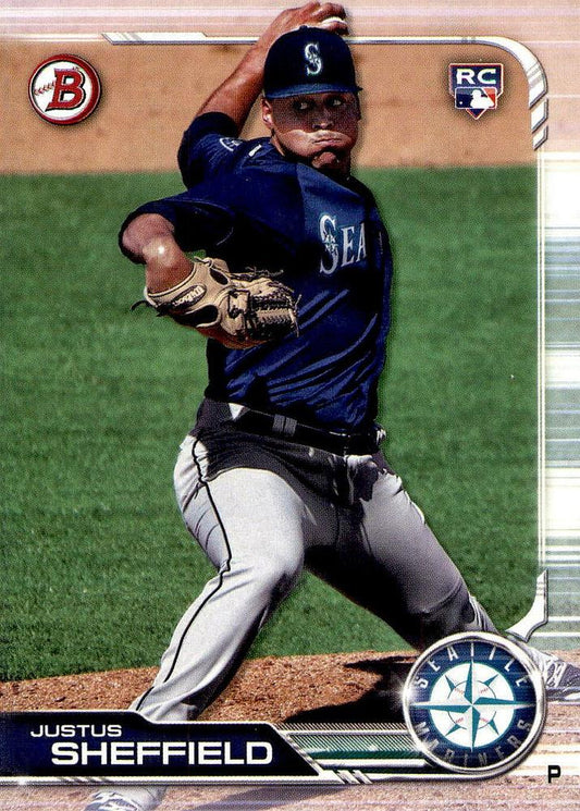 2019 Bowman Justus Sheffield RC #12 Seattle Mariners