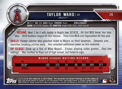2019 Bowman Taylor Ward RC #29 Angels