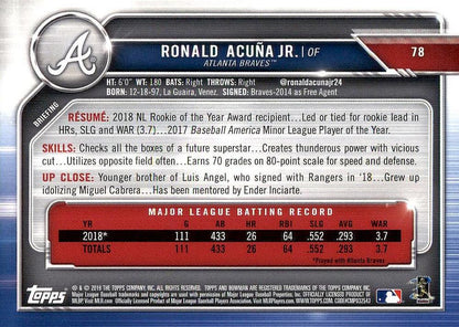 2019 Bowman Ronald Acuna Jr. #78 Atlanta Braves