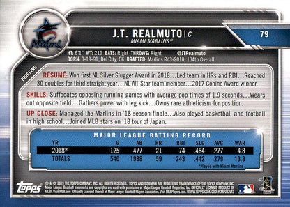 2019 Bowman J.T. Realmuto #79 Miami Marlins