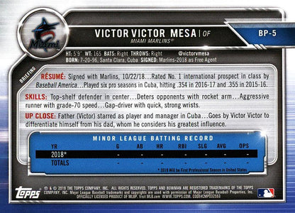 2019 Bowman Prospects Victor Victor Mesa #BP-5 Miami Marlins