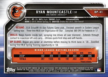 2019 Bowman Prospects Ryan Mountcastle #BP-41 Baltimore Orioles
