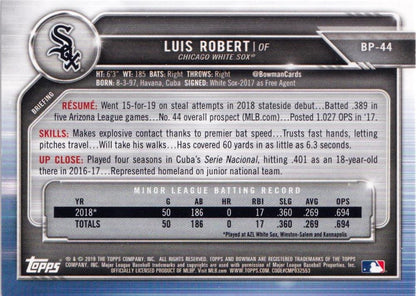 2019 Bowman Prospects Luis Robert #BP-44 Chicago White Sox