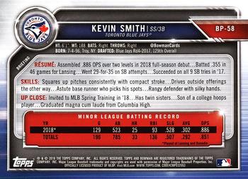 2019 Bowman Prospects Kevin Smith #BP-58 Toronto Blue Jays