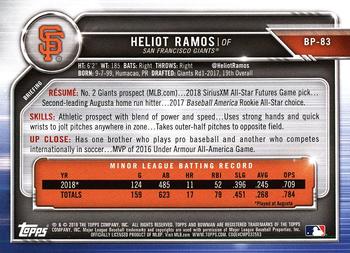2019 Bowman Prospects Heliot Ramos #BP-83 San Francisco Giants