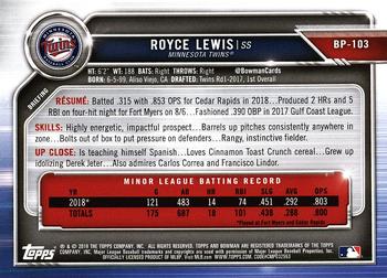 2019 Bowman Prospects Royce Lewis #BP-103 Minnesota Twins