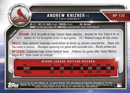 2019 Bowman Prospects Andrew Knizner #BP-132 St. Louis Cardinals