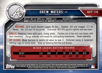 2019 Bowman Chrome Prospects Drew Waters BCP-126 Atlanta Braves