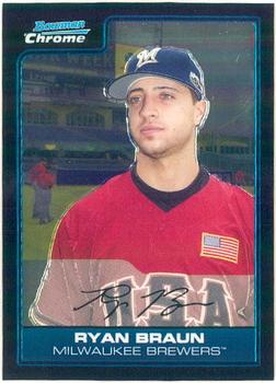 2006 Bowman Draft Picks & Prospects Chrome Futures Game Prospects Ryan Braun FG3 Milwaukee Brewers