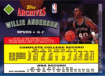 1992-93 Topps Archives Willie Anderson  #101 San Antonio Spurs