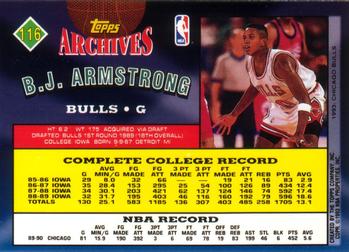 1992-93 Topps Archives B.J. Armstrong  #116 Chicago Bulls