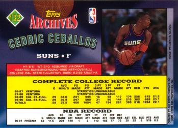 1992-93 Topps Archives Cedric Ceballos  #132 Phoenix Suns