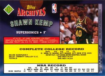 1992-93 Topps Archives Shawn Kemp  #136 Seattle SuperSonics