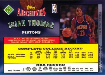 1992-93 Topps Archives Isiah Thomas  #20 Detroit Pistons