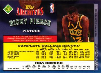 1992-93 Topps Archives Ricky Pierce  #28 Detroit Pistons