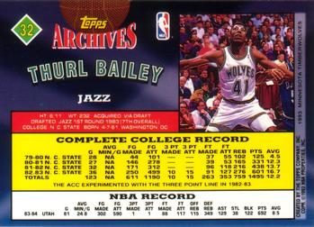 1992-93 Topps Archives Thurl Bailey  #32 Utah Jazz
