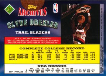 1992-93 Topps Archives Clyde Drexler  #33 Portland Trail Blazers