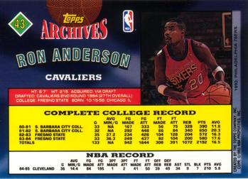 1992-93 Topps Archives Ron Anderson  #43 Cleveland Cavaliers