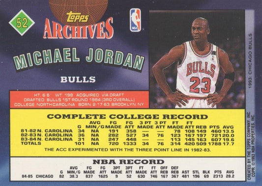 1992-93 Topps Archives Michael Jordan  #52 Chicago Bulls