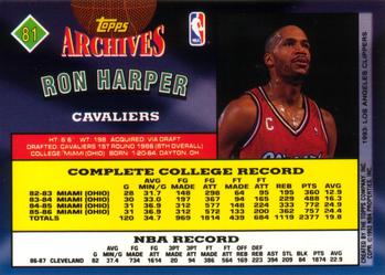 1992-93 Topps Archives Ron Harper  #81 Cleveland Cavaliers