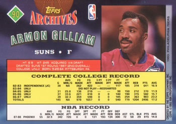 1992-93 Topps Archives Armon Gilliam  #90 Phoenix Suns