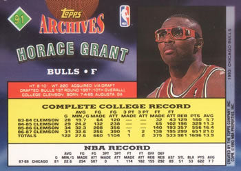 1992-93 Topps Archives Horace Grant  #91 Chicago Bulls