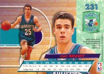 1992-93 Fleer Ultra Tony Bennett RC #231 Charlotte Hornets