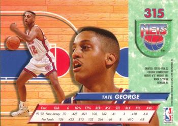 1992-93 Fleer Ultra Tate George  #315 New Jersey Nets