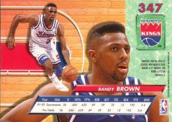 1992-93 Fleer Ultra Randy Brown  #347 Sacramento Kings