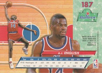1992-93 Fleer Ultra A.J. English #187 Washington Bullets