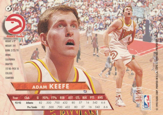 1993-94 Fleer Ultra Adam Keefe #6 Atlanta Hawks