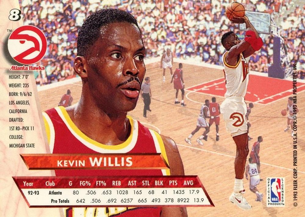 1993-94 Fleer Ultra Kevin Willis #8 Atlanta Hawks