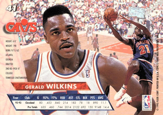 1993-94 Fleer Ultra Gerald Wilkins #41 Cleveland Cavaliers