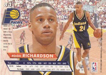 1993-94 Fleer Ultra Pooh Richardson #83 Indiana Pacers