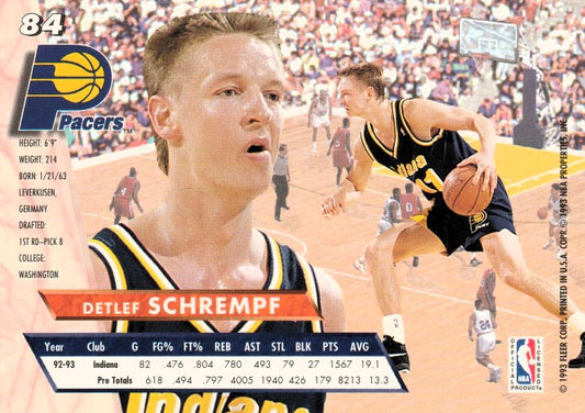 1993-94 Fleer Ultra Detlef Schrempf #84 Indiana Pacers