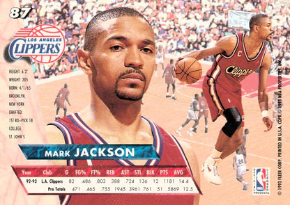 1993-94 Fleer Ultra Mark Jackson #87 Los Angeles Clippers