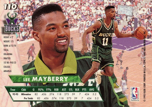 1993-94 Fleer Ultra Lee Mayberry #110 Milwaukee Bucks