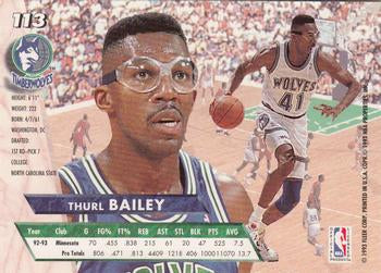 1993-94 Fleer Ultra Thurl Bailey #113 Minnesota Timberwolves