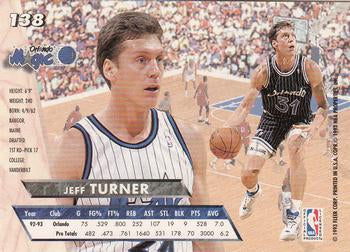 1993-94 Fleer Ultra Jeff Turner #138 Orlando Magic