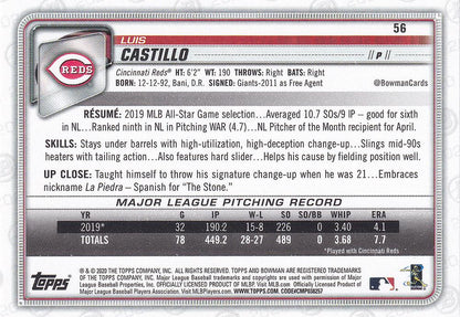 2020 Bowman Luis Castillo #56 Cincinnati Reds